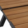 Detailansicht: Ausziehbarer Siena Garden Gartentisch Tirana aus Teakholz mit Aluminiumgestell.