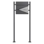 ML-Design Standbriefkasten in Anthrazit-Silber mit Zeitungsfach und anthrazitfarbenem Ständer.
