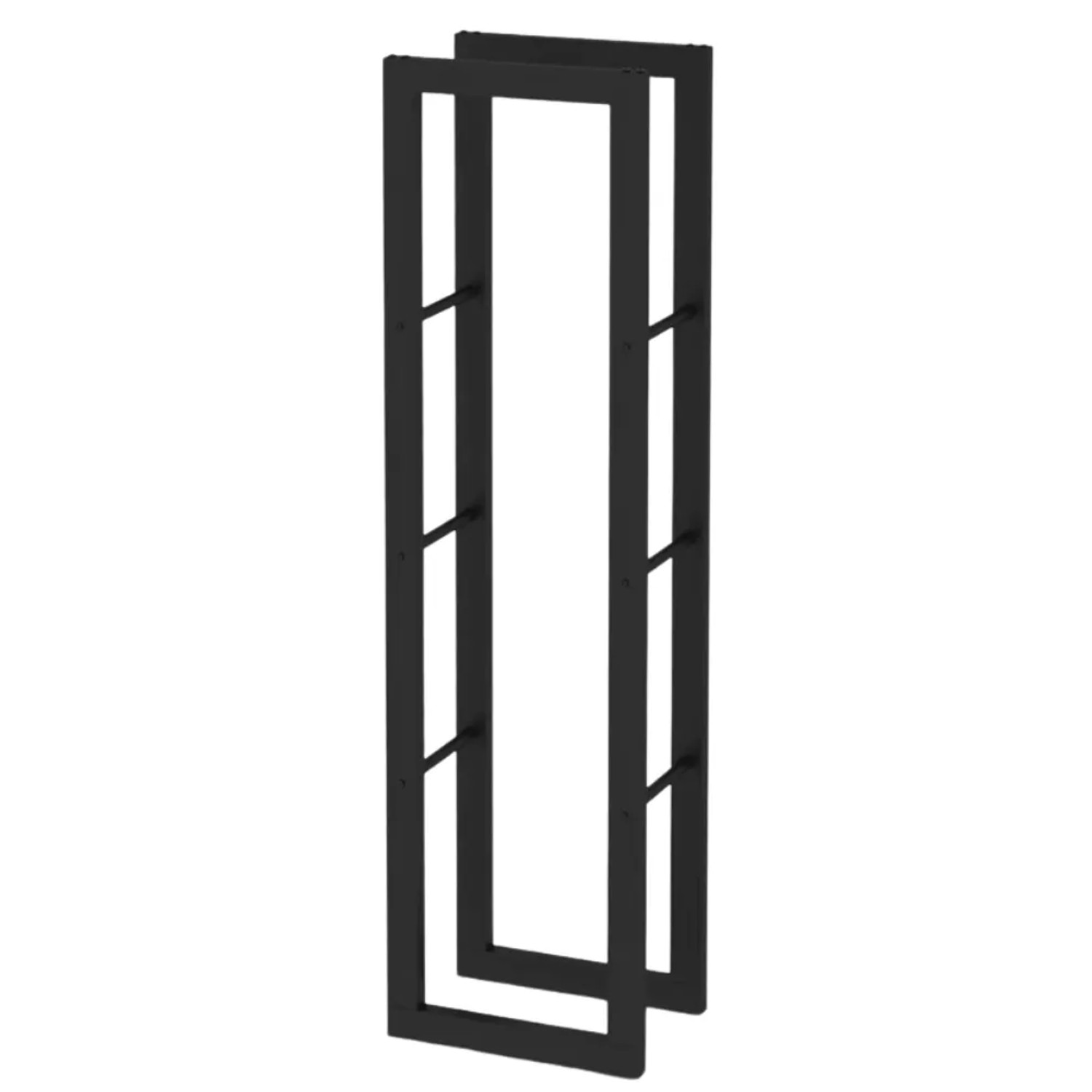 DELUKE Kaminholzregal Innen Metall KEOP Schwarz 40x25x150cm Brennholzregal Feuerholzregal Kaminholzhalter Holzständer Holzhalter Holzlager