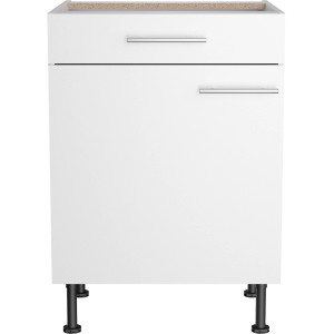 Optifit Unterschrank Bengt932, 60 cm breit, weiß, mit Schublade und Tür. Küchenunterschrank für Stauraum.