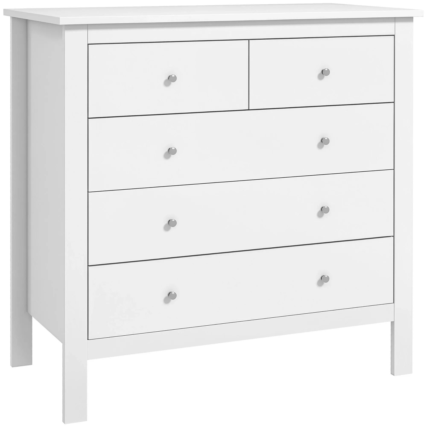 HOMCOM Kommode Beistellschrank MDF Spanplatte Weiß 79L x 39,5B x 80,5H cm