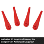 Rote Kunststoffmesser für Einhell Akku-Rasentrimmer GE-CT 18/25 Li-Solo.