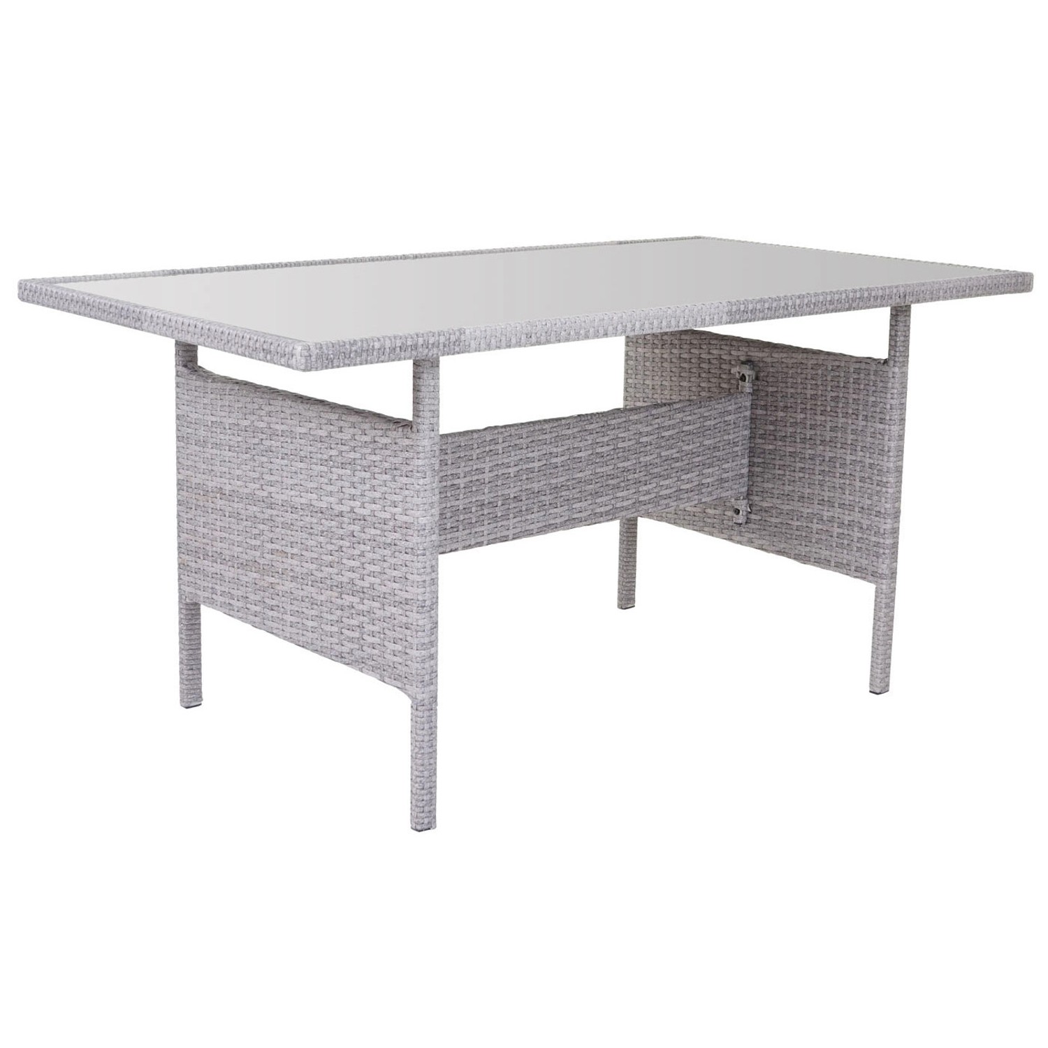 MCW Poly-Rattan-Garnitur A29 Hellgrau Kissen Creme mit Bank_6
