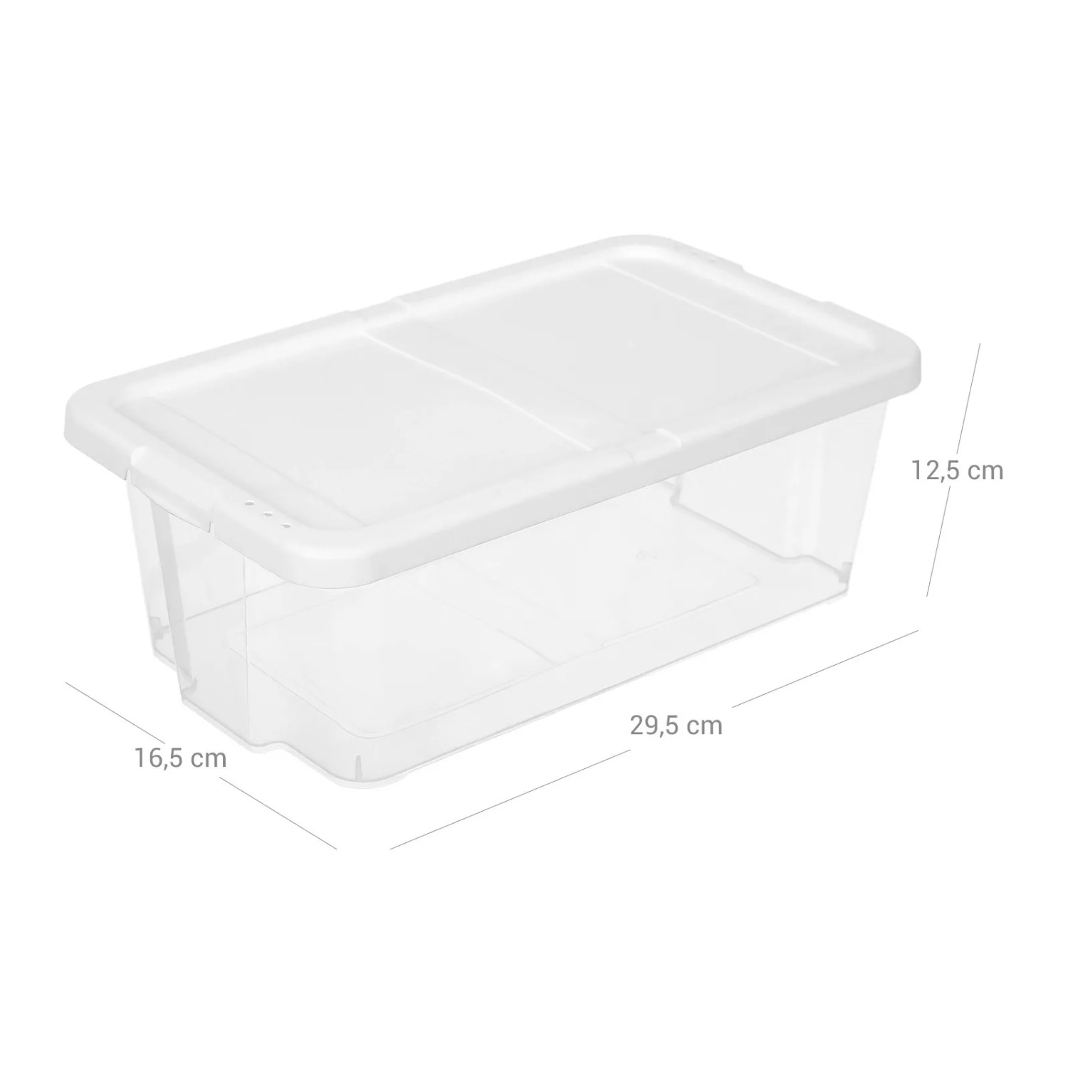 Transparente Songmics Schuhbox mit Deckel, Teil eines 12er Sets, zur Aufbewahrung von Schuhen.