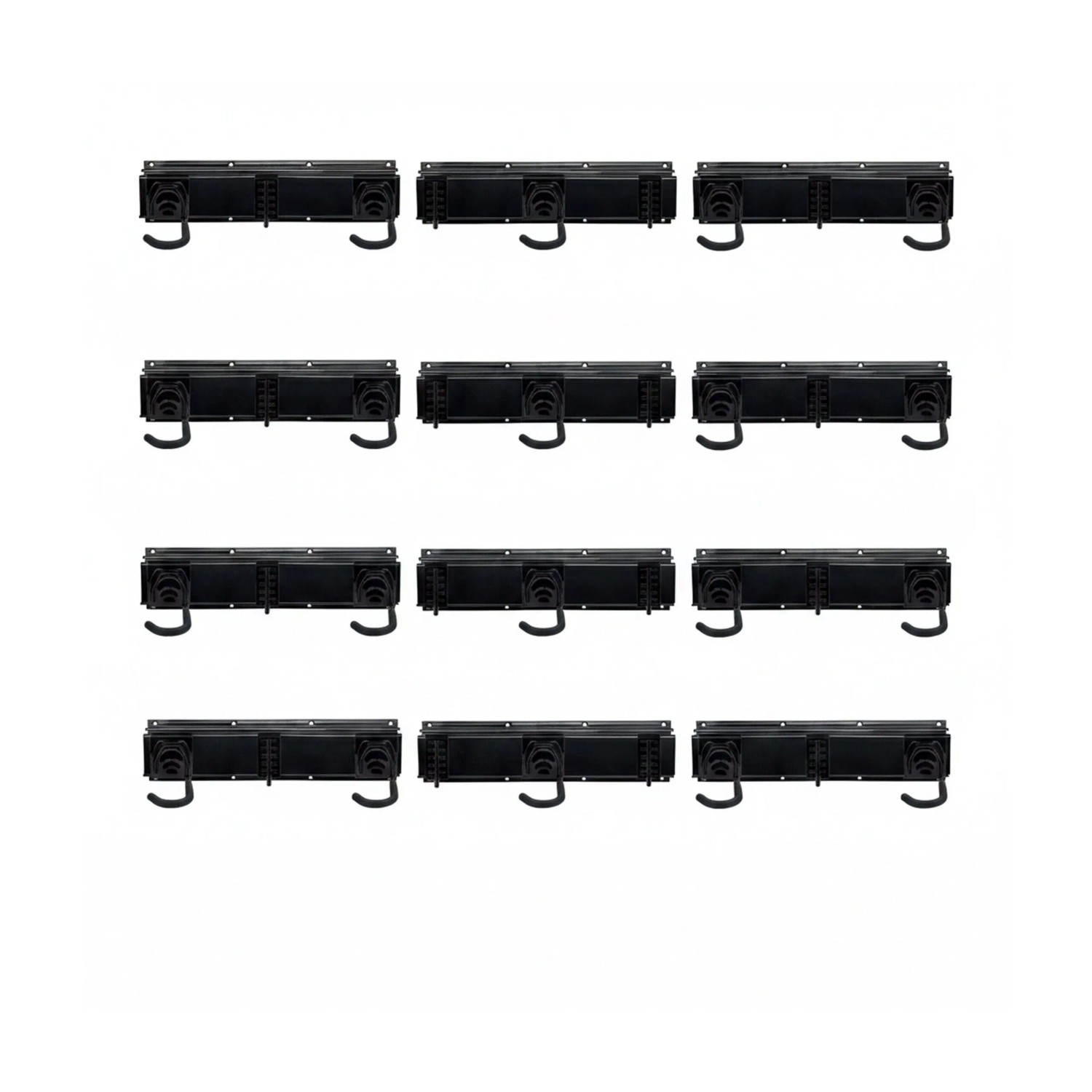 Relaxdays Fahrrad Wandhalterung mit Schiene Stahl Aluminium Kunststoff Schwarz Für 6 Fahrräder und 6 Helme 10 cm x 40,5 cm