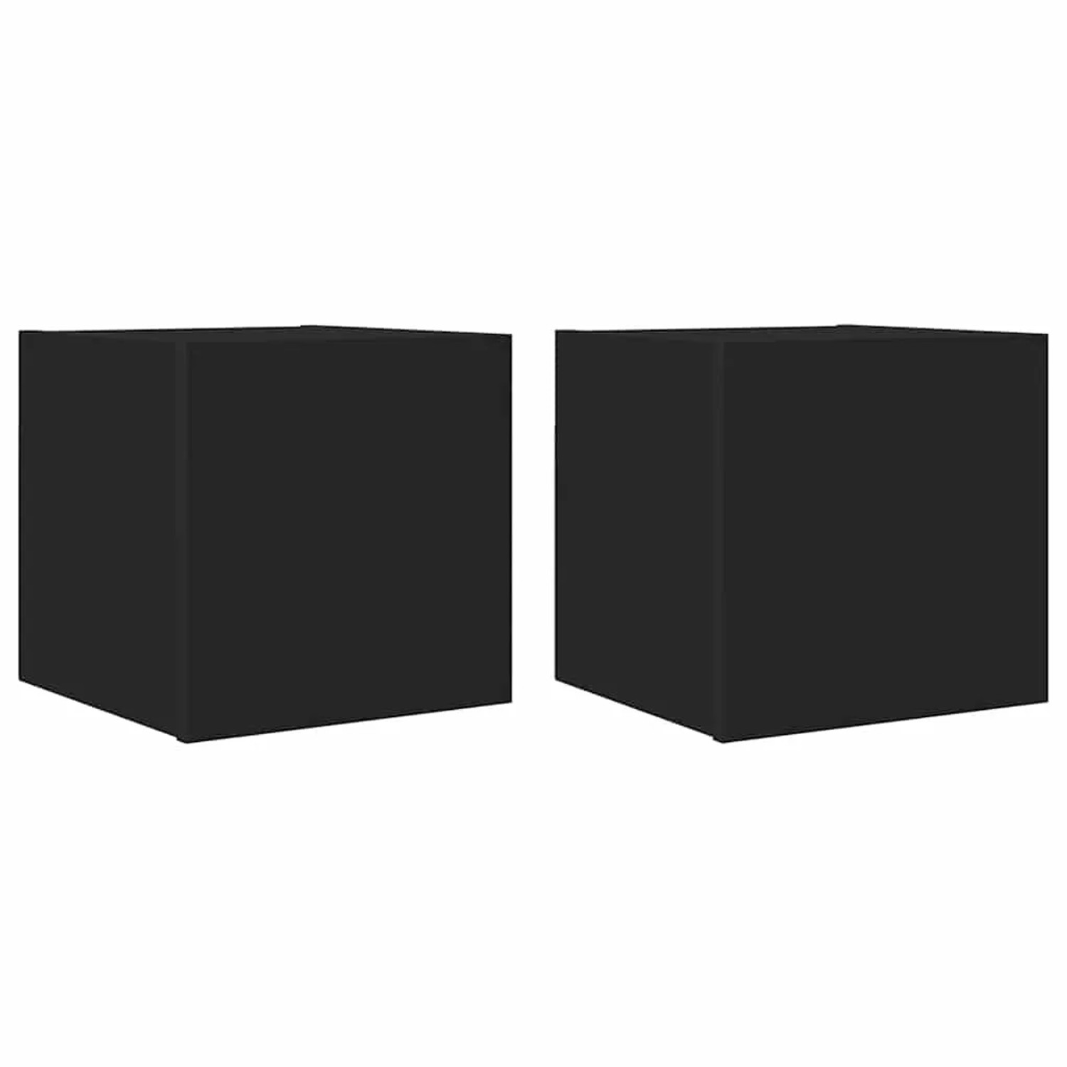 vidaXL TV-Wandschränke 2 Stk Schwarz 30,5x30x30 cm 804485