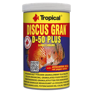 Tropical Discus Gran D-50 Plus Fischfutter-Granulat, 1000ml Dose.