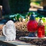 Relaxdays Grabengel Polyresin Weiß Wetterfest 20 cm x 15 cm x 11 cm 0,48 kg_2