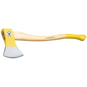 Ochsenkopf Iltis-Axt Europa mit Hickory-Stiel, 1.2 kg, gelber Axtkopf.