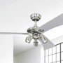 Westinghouse Deckenventilator Audubon, 122 cm, mit Beleuchtung und Zugschaltern. Nickel-Metallic Gehäuse, Ahorn/Silber Flügel.