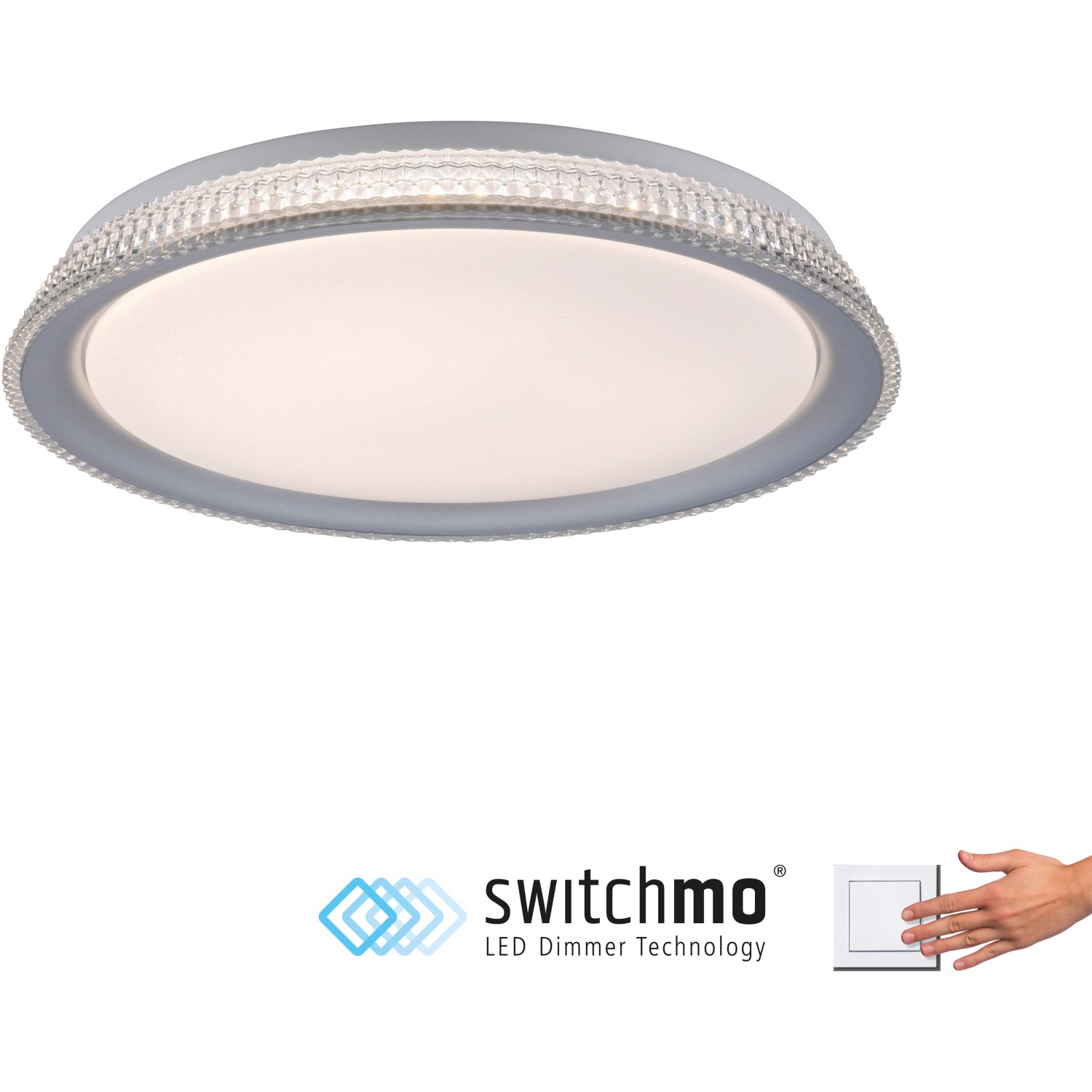 Just Light.LED-Deckenleuchte Kari Silber Ø 40 cm