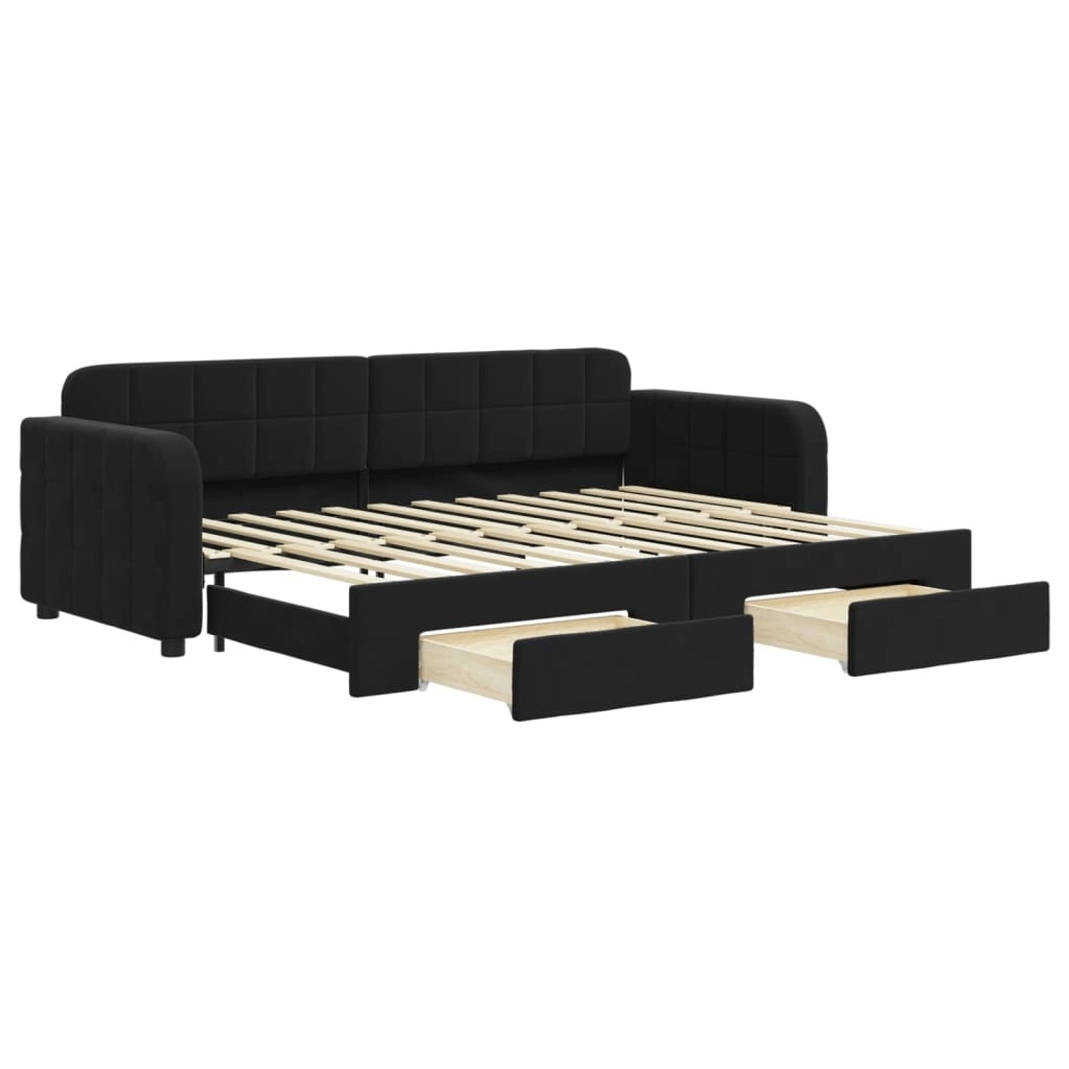 vidaXL Tagesbett Ausziehbar mit Schubladen Schwarz 80x200 cm Samt1883926 günstig online kaufen