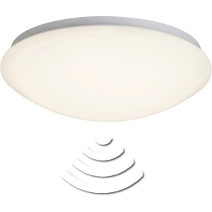 Weiße LED-Deckenleuchte Fakir 32 cm mit Sensor für Innenräume.