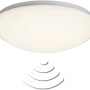 Weiße LED-Deckenleuchte Fakir 32 cm mit Sensor für Innenräume.
