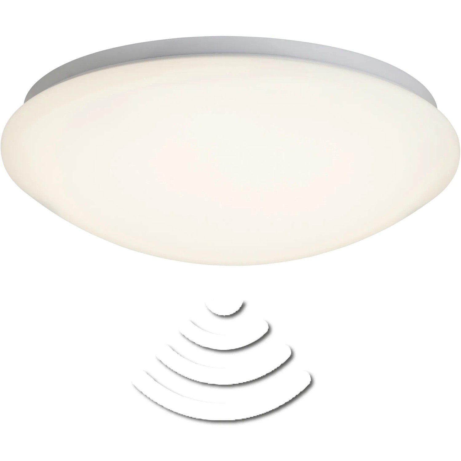Weiße LED-Deckenleuchte Fakir 32 cm mit Sensor für Innenräume.