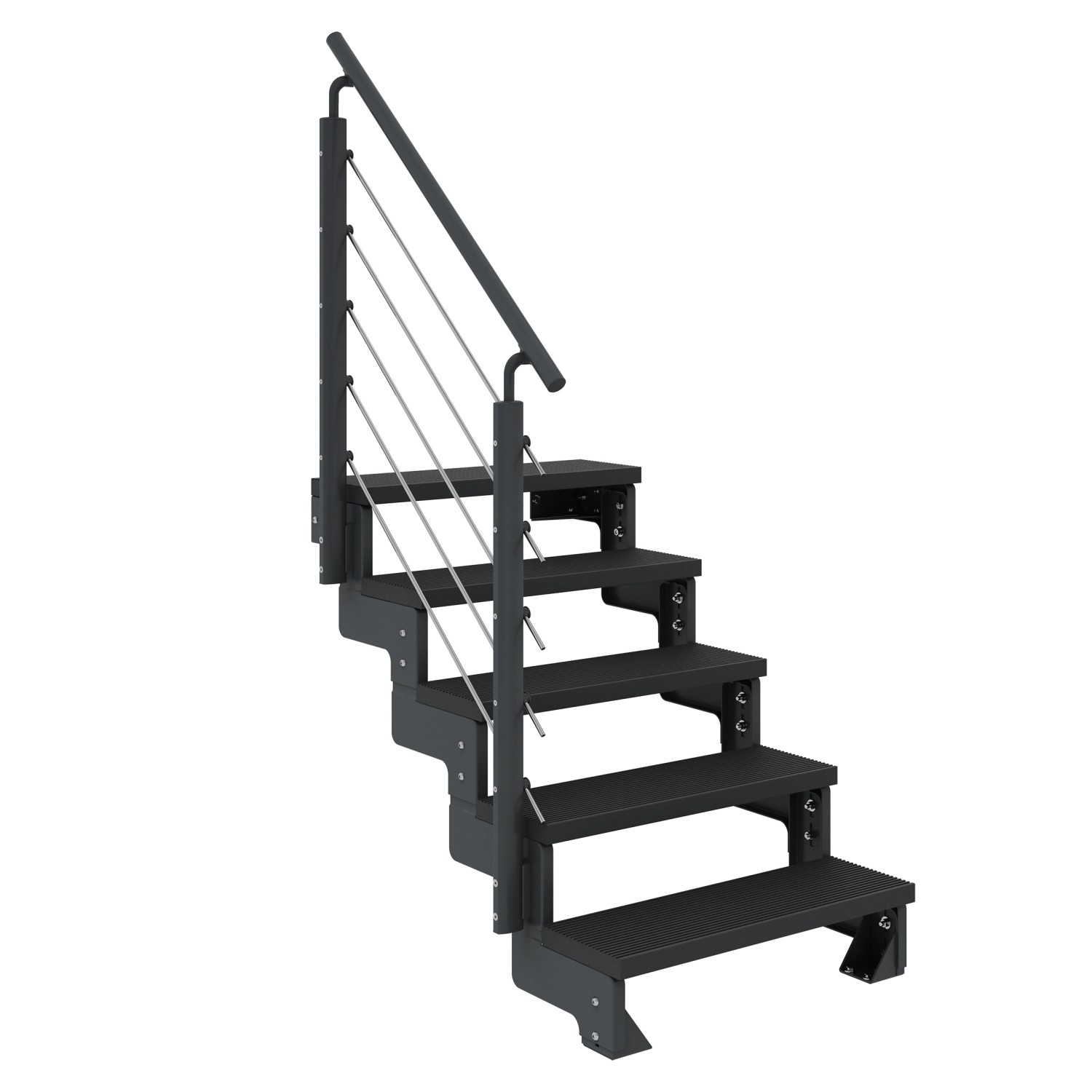 Dolle Außentreppe Gardentop Anthrazit 5 Stufen 100 cm Anthrazit inkl. Gelän günstig online kaufen