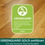 Bona Parkettlack: Greenguard Gold Zertifikat für geringe Emissionen auf Holz.
