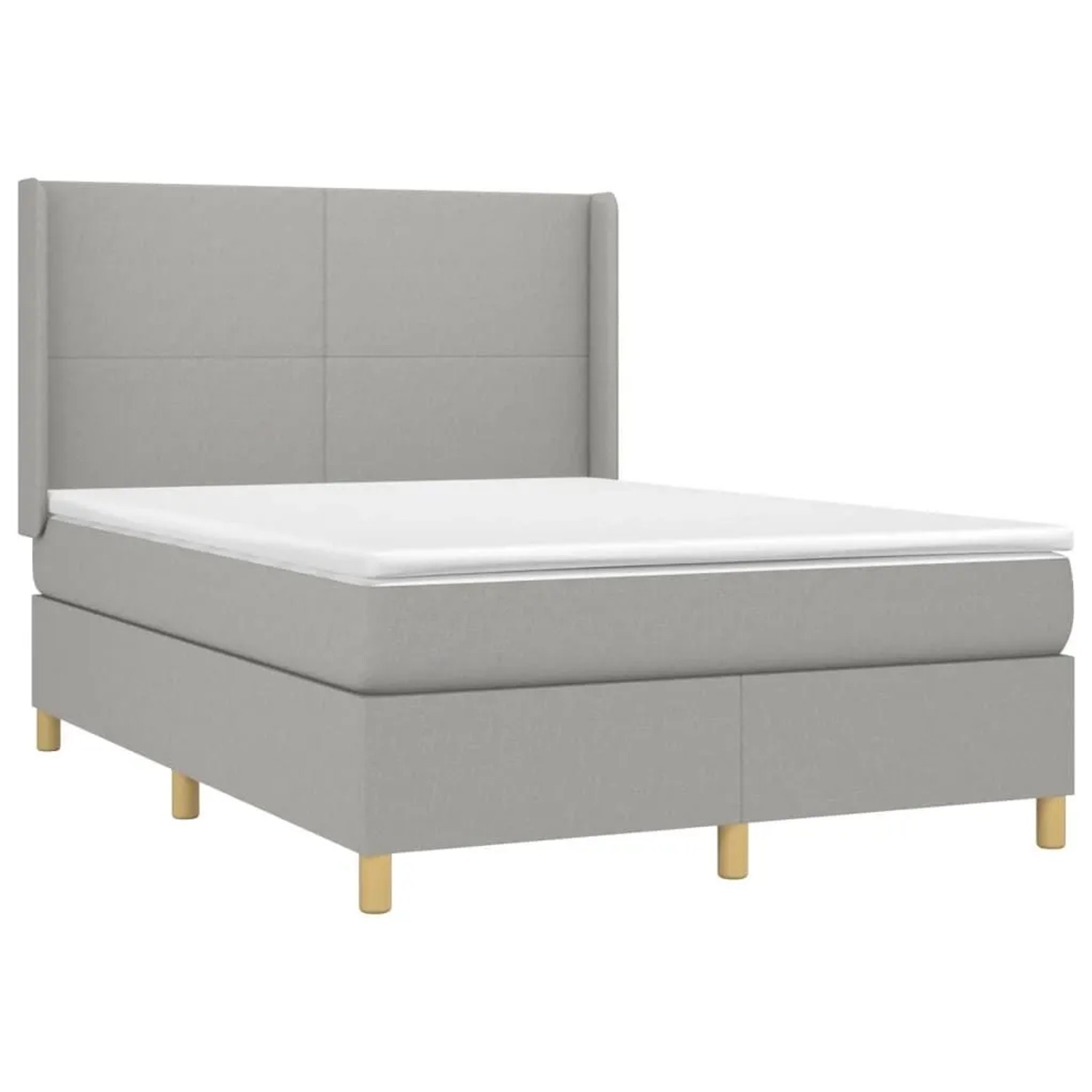 vidaXL Boxspringbett mit Matratze & LED Hellgrau 140x190 cm Stoff 3138709 günstig online kaufen