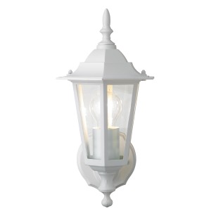 Weiße Außenwandleuchte Molinella im klassischen Design für E27 Leuchtmittel. Ideal für den Außenbereich.