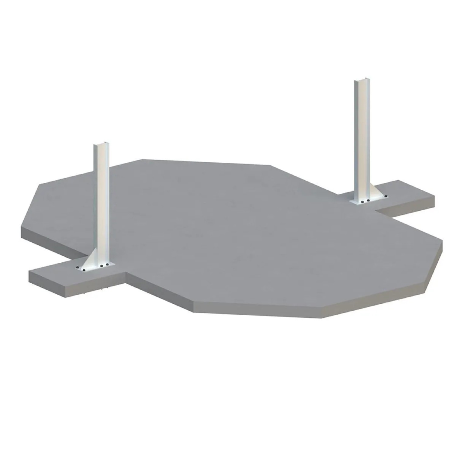 ALTANKA Holzpool Nemo 5,79x3,49 Höhe 1,45 m HELLBLAU mit Liegefläche mit am Beton Verschraubten Stützen BAS7304OSPL+PLA304_5