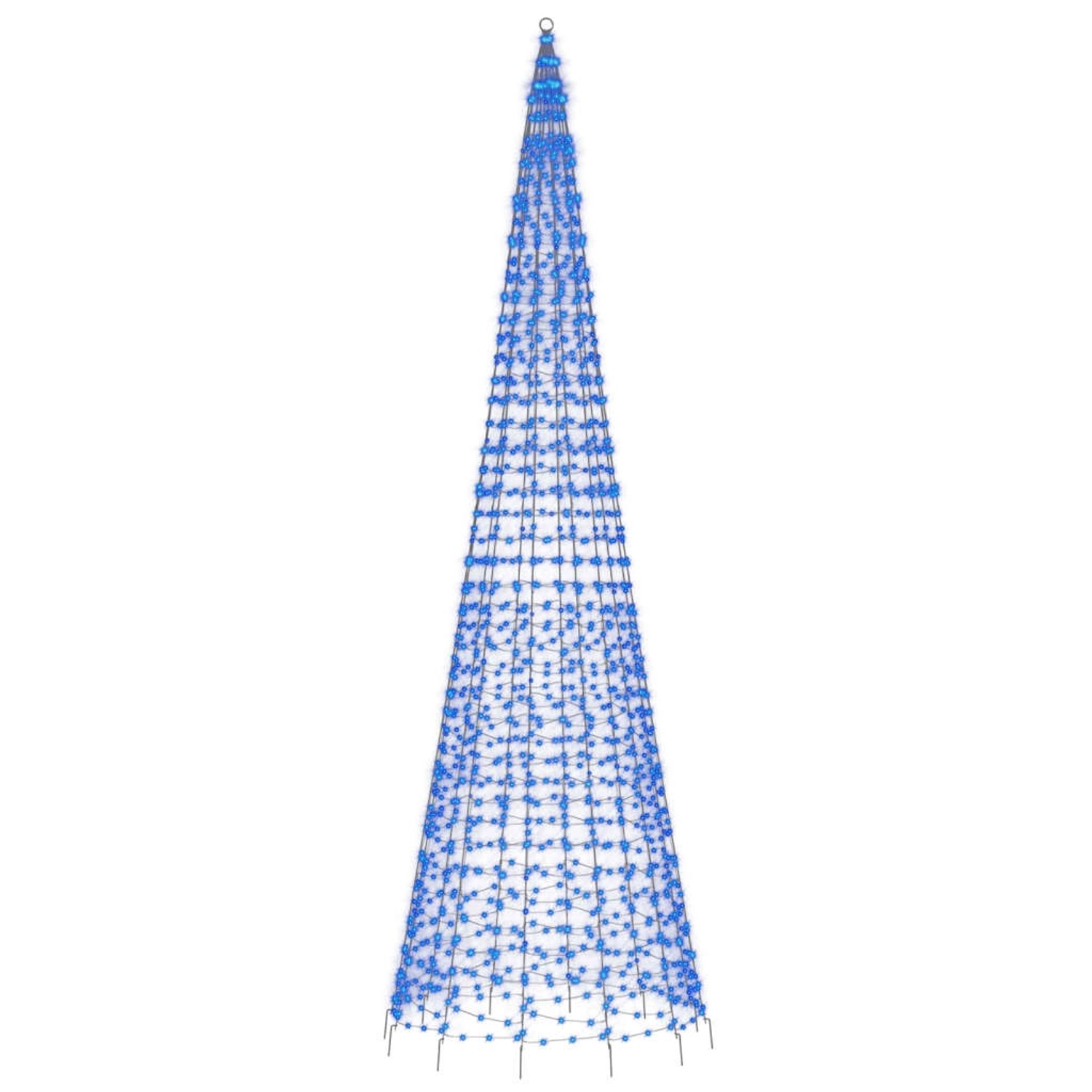vidaXL LED-Weihnachtsbaum für Fahnenmast 1534 LEDs Blau 500 cm 358119