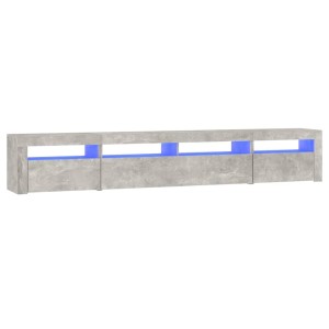 VidaXL TV-Schrank mit LED, Betongrau, 240 cm breit. Wohnwand-Element mit Stauraum und blauer Beleuchtung.
