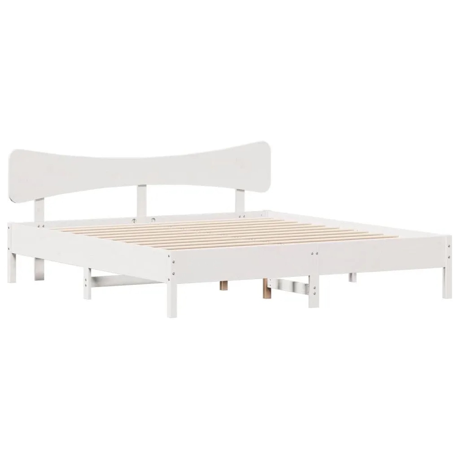 vidaXL Massivholzbett ohne Matratze Weiß 200x200 cm Kiefernholz 3328221 günstig online kaufen