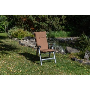 Beo Sitzauflage Hochlehner Tolonaro, 4er-Set, dunkelbraun, für Gartenstühle.