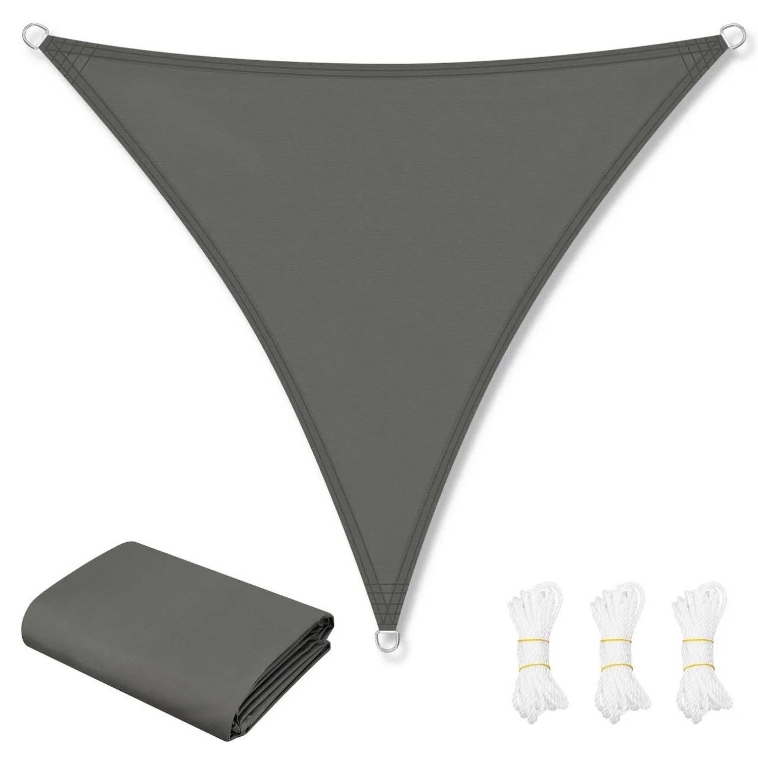 WOLTU Sonnensegel PES 200 g/m² Polyester 95% UV Schutz Dunkelgrau 2x2x2 m