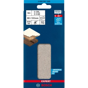 Bosch Expert M480 Schleifblatt-Set, 10-teilig, verschiedene Körnungen für Schwingschleifer.