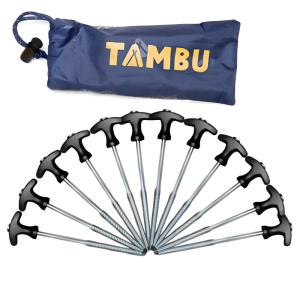 TAMBU Stahlheringe 12er Set 20 cm für Zelt Vorzelt Pavillon und Plane