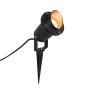Schwarzer QAZQA Gartenstrahler Done mit Kabel und Stecker, geeignet für den Außenbereich.