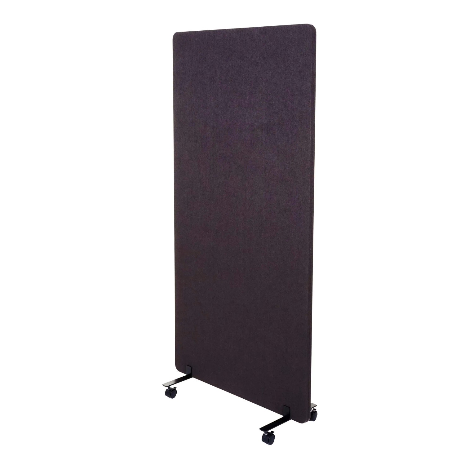 MCW Akustik-Trennwand G77 Doppelwandig Rollbar Textil 167x80cm Braun-Grau