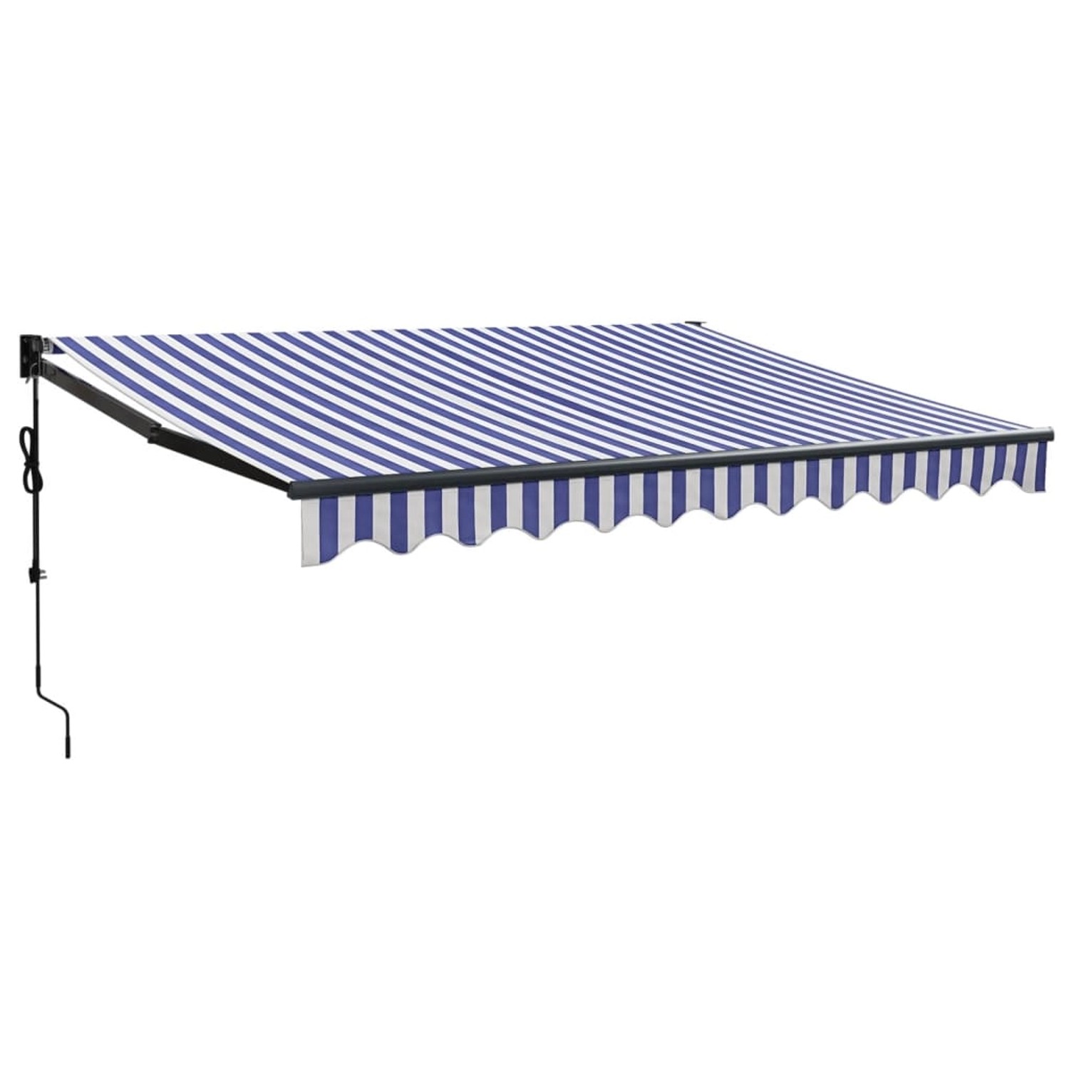 furnicato Elektrische Markise mit Kurbel Blau und Weiß 3x2,5 m