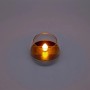 Solar-LED-Leuchte in Silber-Transparent, ca. 8,5 cm, Windlicht-Design für den Außenbereich.