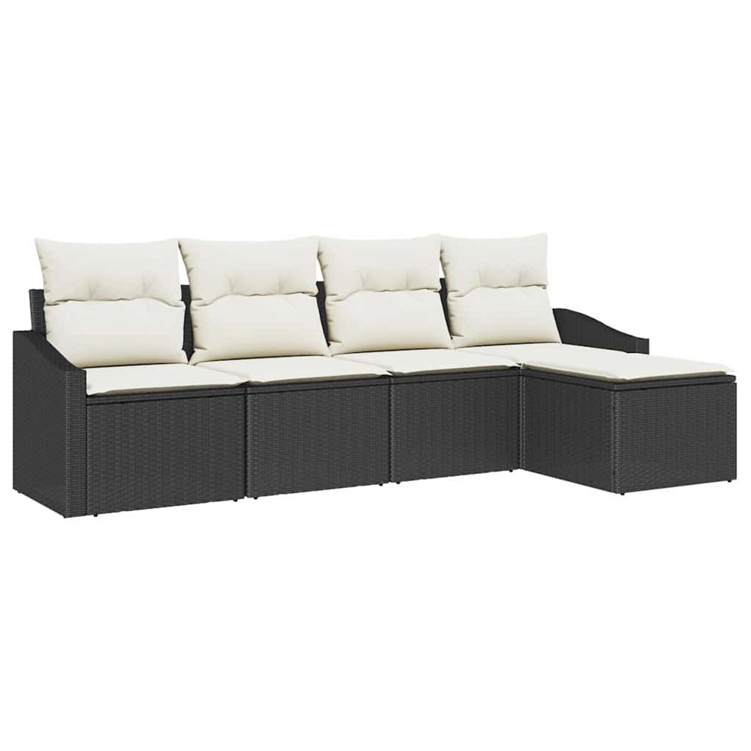 vidaXL Garten-Sofa-Set 6-Tlg Schwarz Poly Rattan 3346687 günstig online kaufen