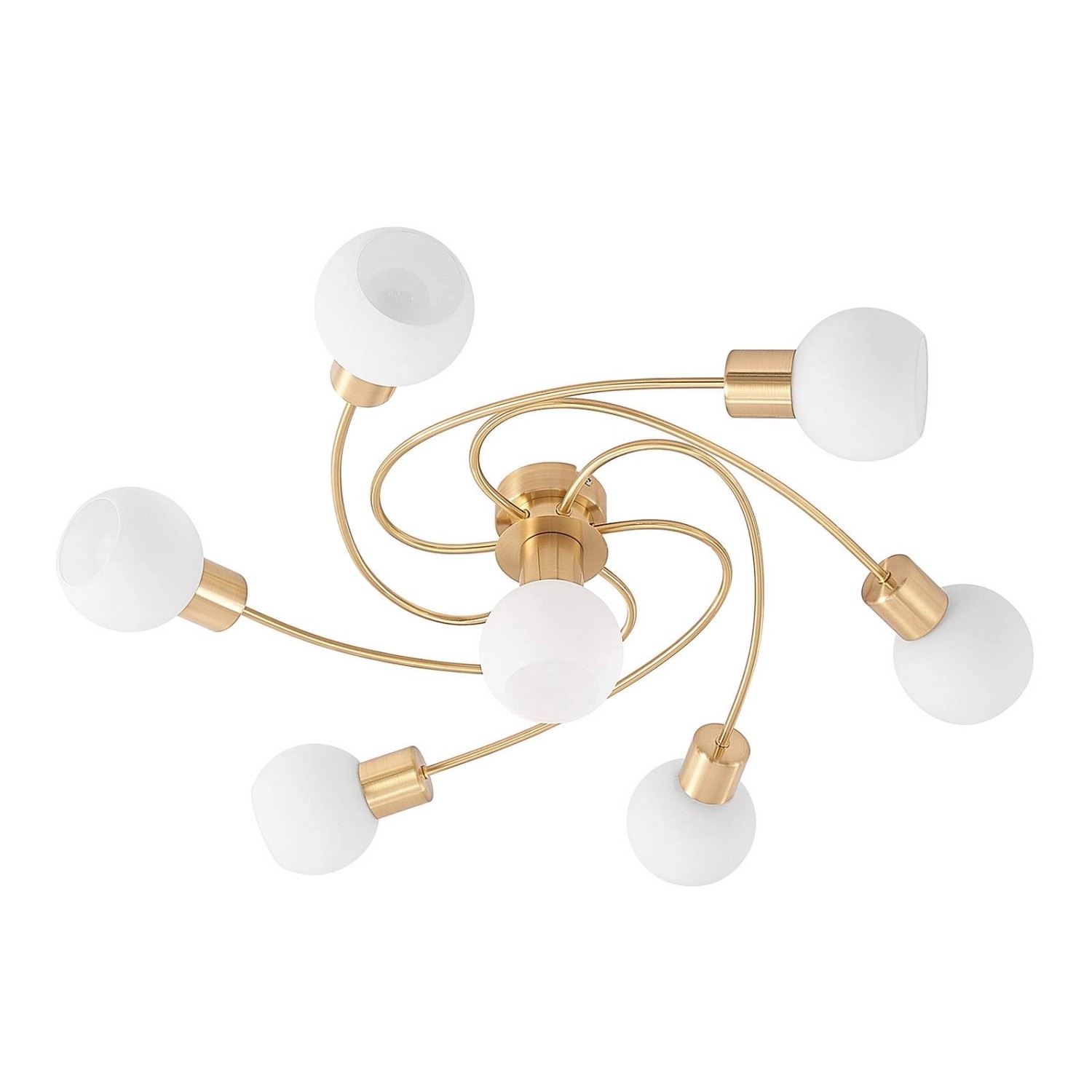 Lindby Deckenlampe Ciala 9627503 Modern in Gold Messing aus Glas 7-flammig günstig online kaufen