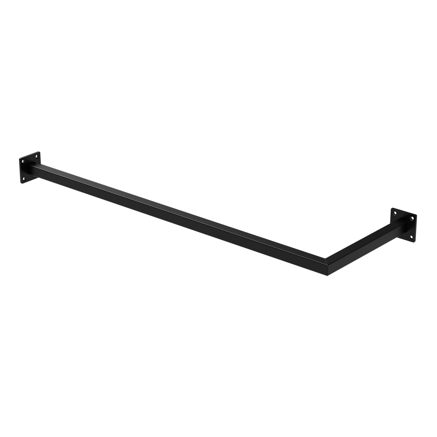 ML-Design Kleiderstange Übereck für die Wand T30cmxB90cm Schwarz aus Stah L-Form