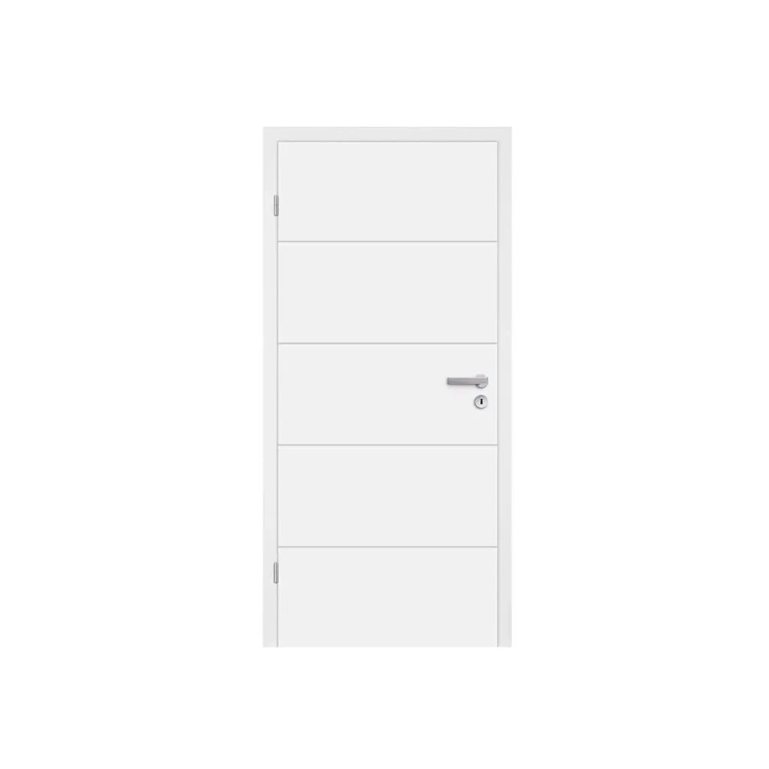 Mosel Türen Türenset Mala 10 Weißlack RAL 9003 Türblatt Zarge Drückergarnitur 860 x 1985 mm Wandstärke 160-177 mm 40 mm Stark Klimaklasse 1 DIN Links