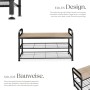 Tectake Schuhregal Southampton Industrial Style Holz und Stahl  91 x 36 x 55 cm Industrial Holz Hell  Eiche Sonoma_3