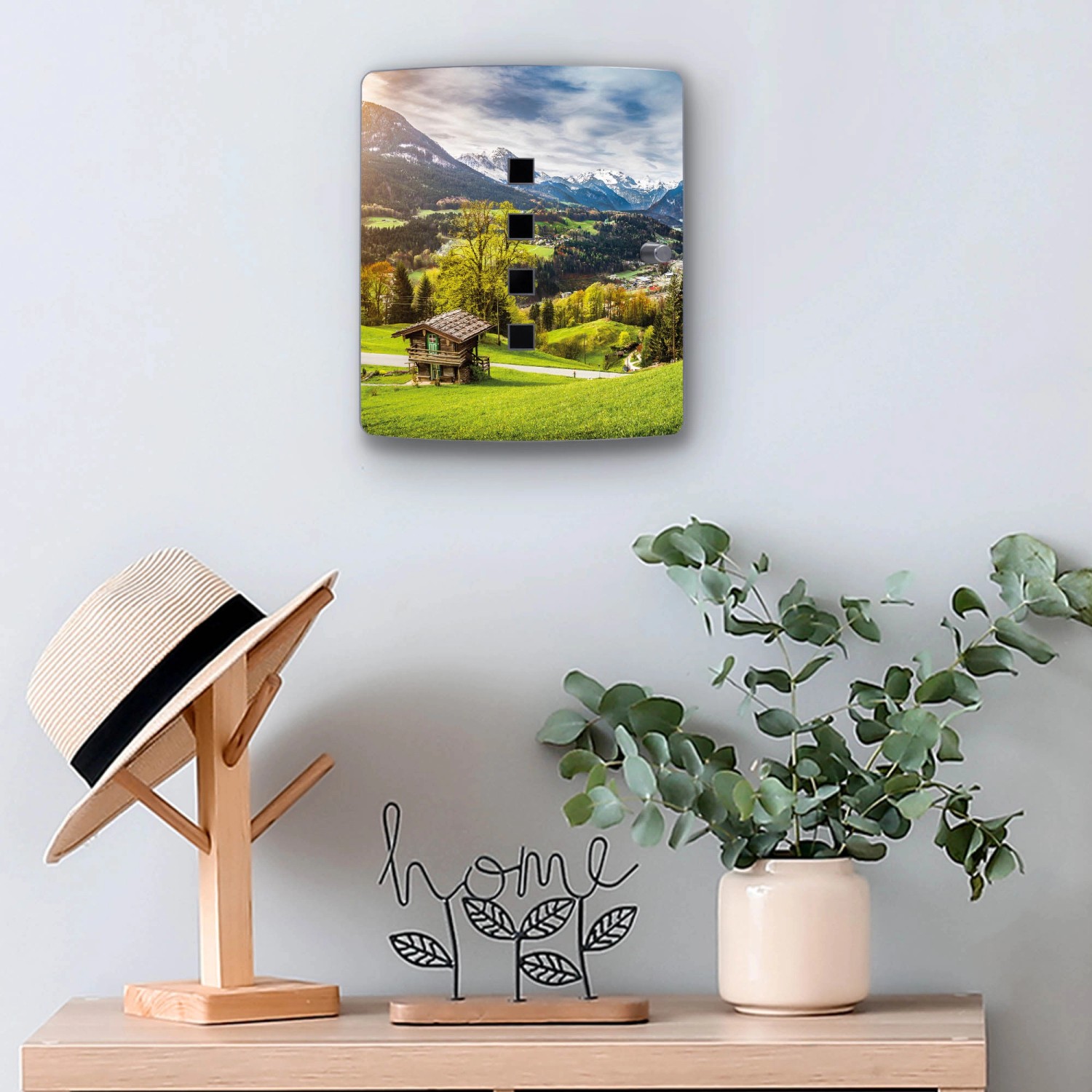 Design Schlüsselkasten aus Edelstahl mit Berchtesgadener Land Motiv für 10 Schlüssel.