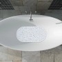 Relaxdays Badewannenmatte PVC Weiß Steinoptik Rutschfest 68 cm x 36 cm x 0,5 cm 0,49 kg_2