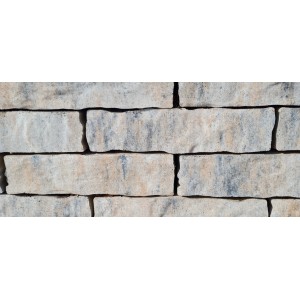 Diephaus Mauerstein Menhire Muschelkalk, Ansicht einer Mauer aus Natursteinoptik Mauersteinen.