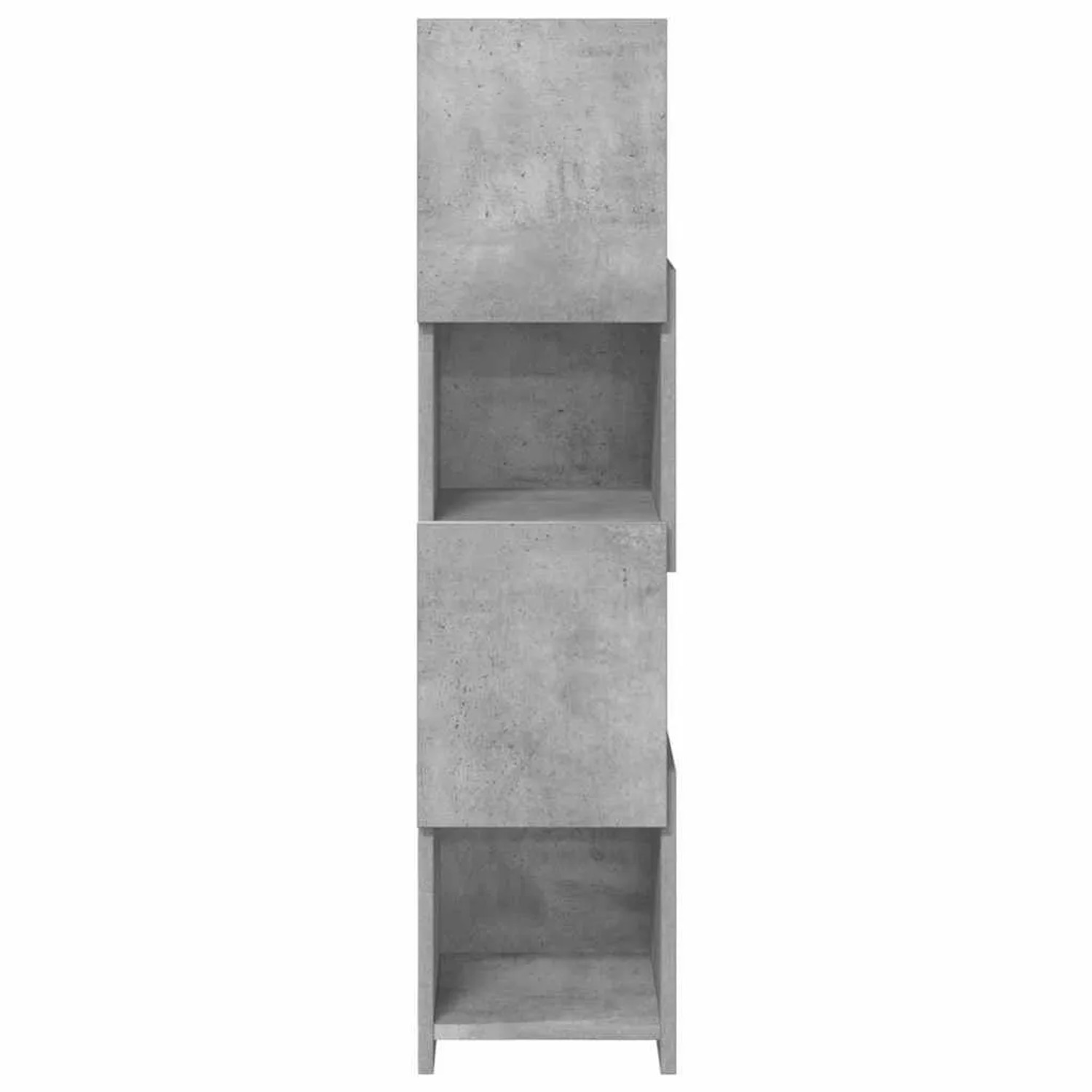 vidaXL Eckschrank, Beton Grau, 102cm hoch. Wohnzimmerschrank mit 4 Fächern aus Holzwerkstoff.