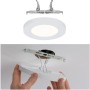 Paulmann LED-Einbaupanel Cover-it, 6W, Weiß, rund, mit Montagebeispiel.