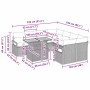 vidaXL Gartenmöbel Set, 9-teilig, schwarz, Poly Rattan, mit Tisch und Stauraum.