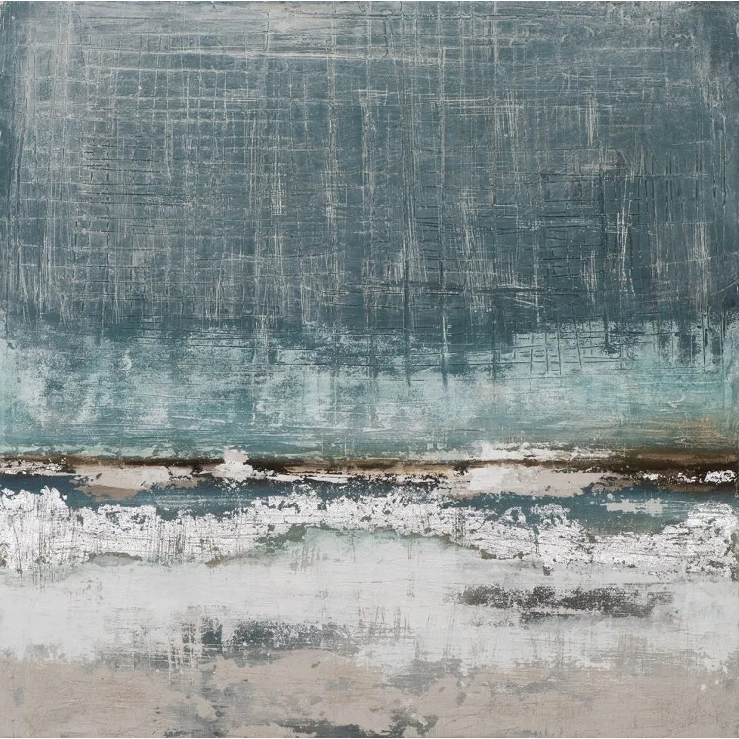 Art Universe Leinwandbild Silberner Horizont 80 x 80 cm