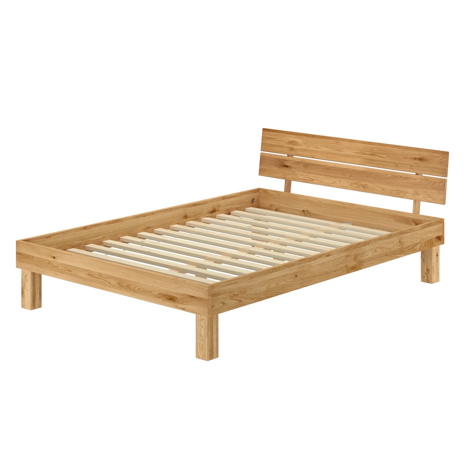 Erst-Holz Ehebett Doppelbett Holzbett aus Eiche Massiv 160x200 cm Geölt Rol günstig online kaufen
