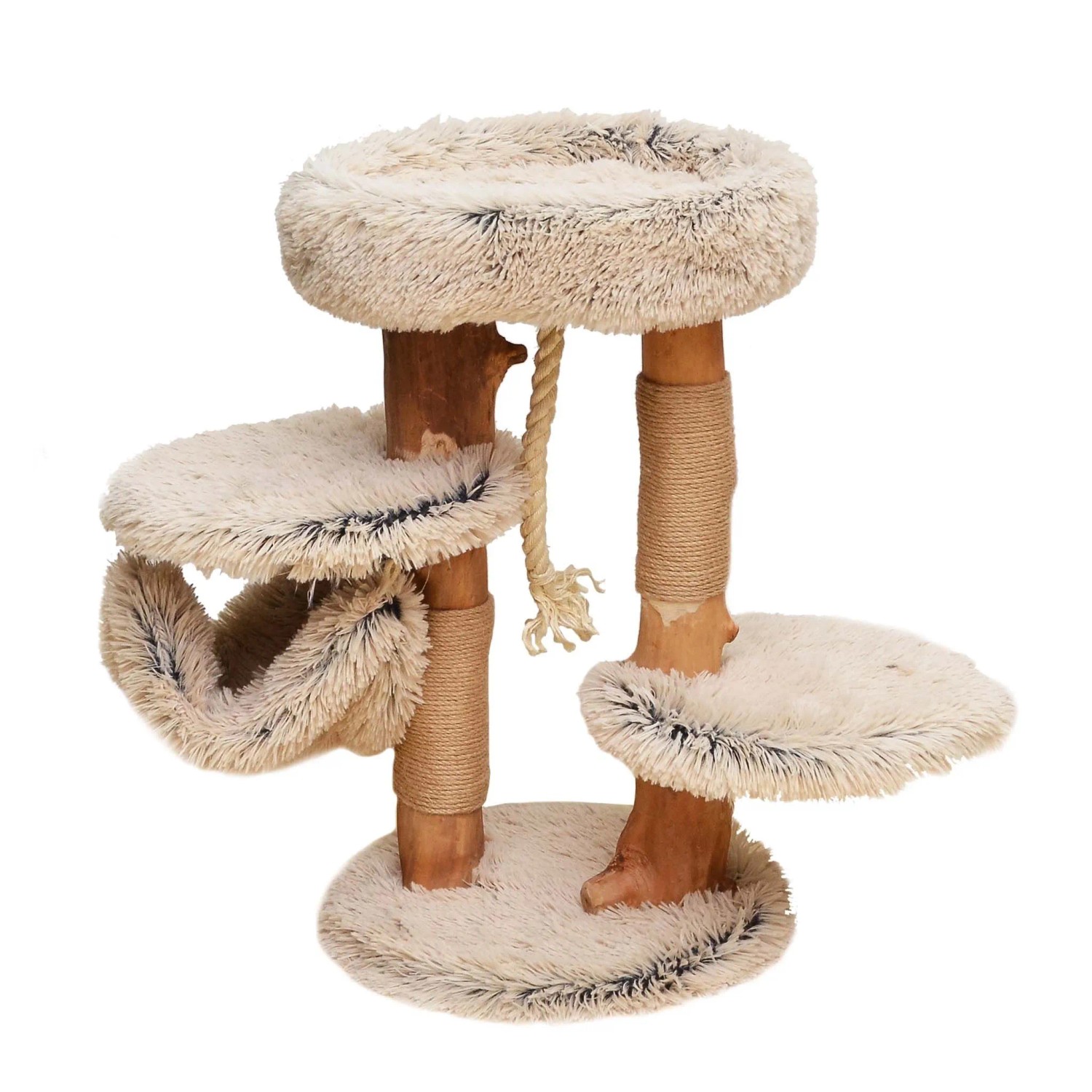 Fudajo Kratzbaum Holz Plüsch 87,5Cm Katzenkratzbaum Katzenbaum Katzenmöbel Katze