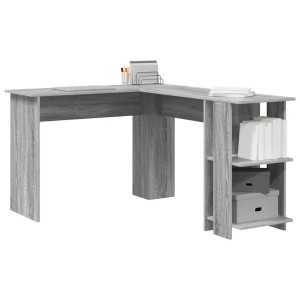 vidaXL Eckschreibtisch mit Stauraum Graues Sonoma 140 x 113,5 x 75 cm 869559
